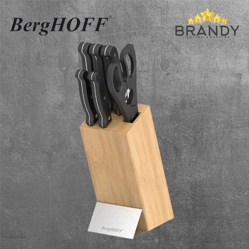BergHOFF Pica 7-Piece Stainless Steel Knife Block Set-1