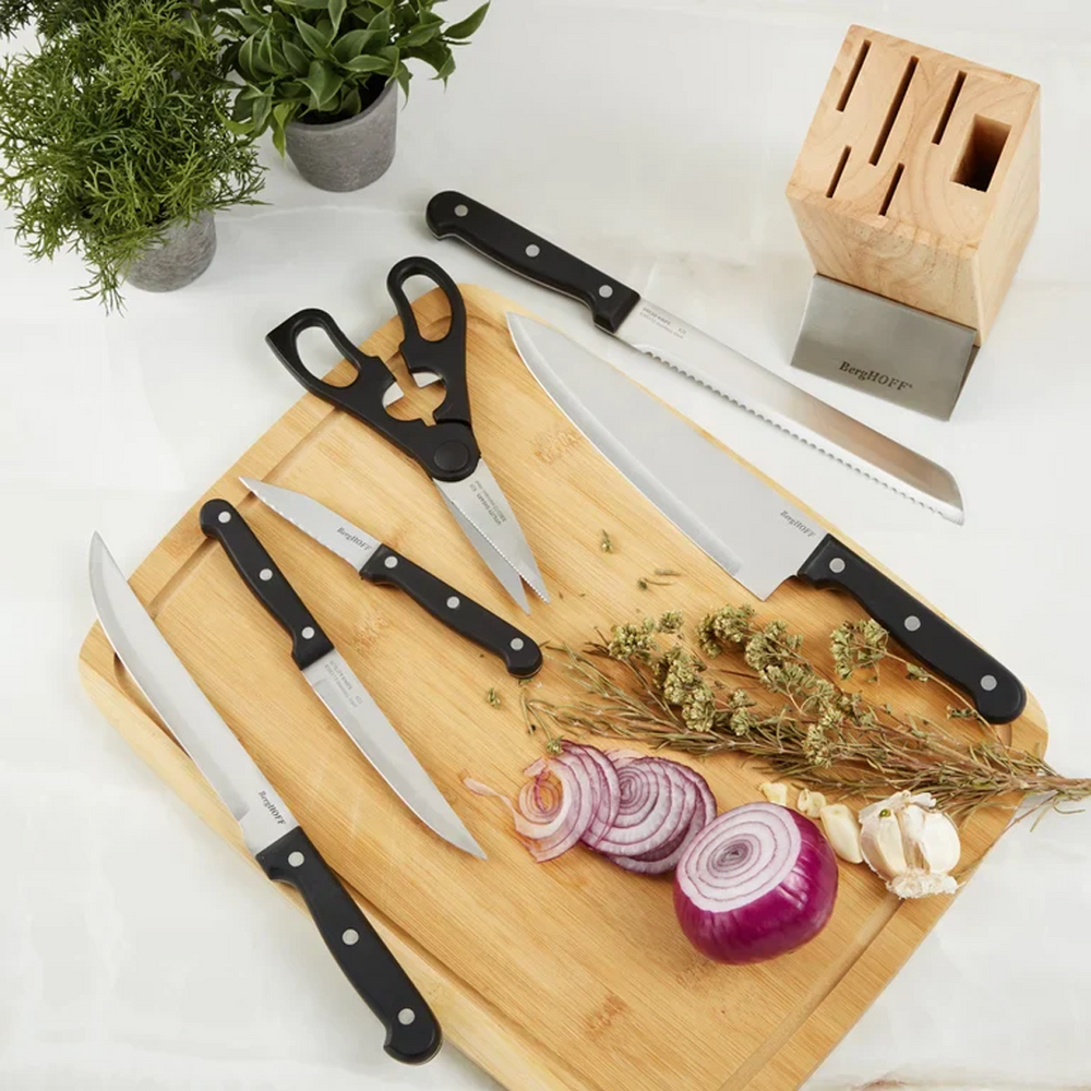 BergHOFF Pica 7-Piece Stainless Steel Knife Block Set-1