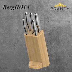 BergHOFF Entity 6-Piece Stainless Steel Knife Block Set