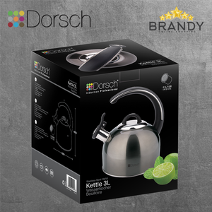 Dark Steel Kettle 3L with Filter