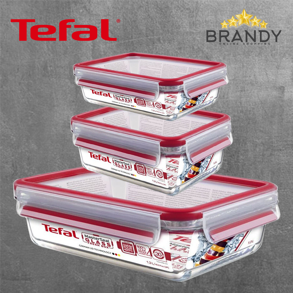 Masterseal Glass Food Container Set of 3, Microwave & Freezer Safe