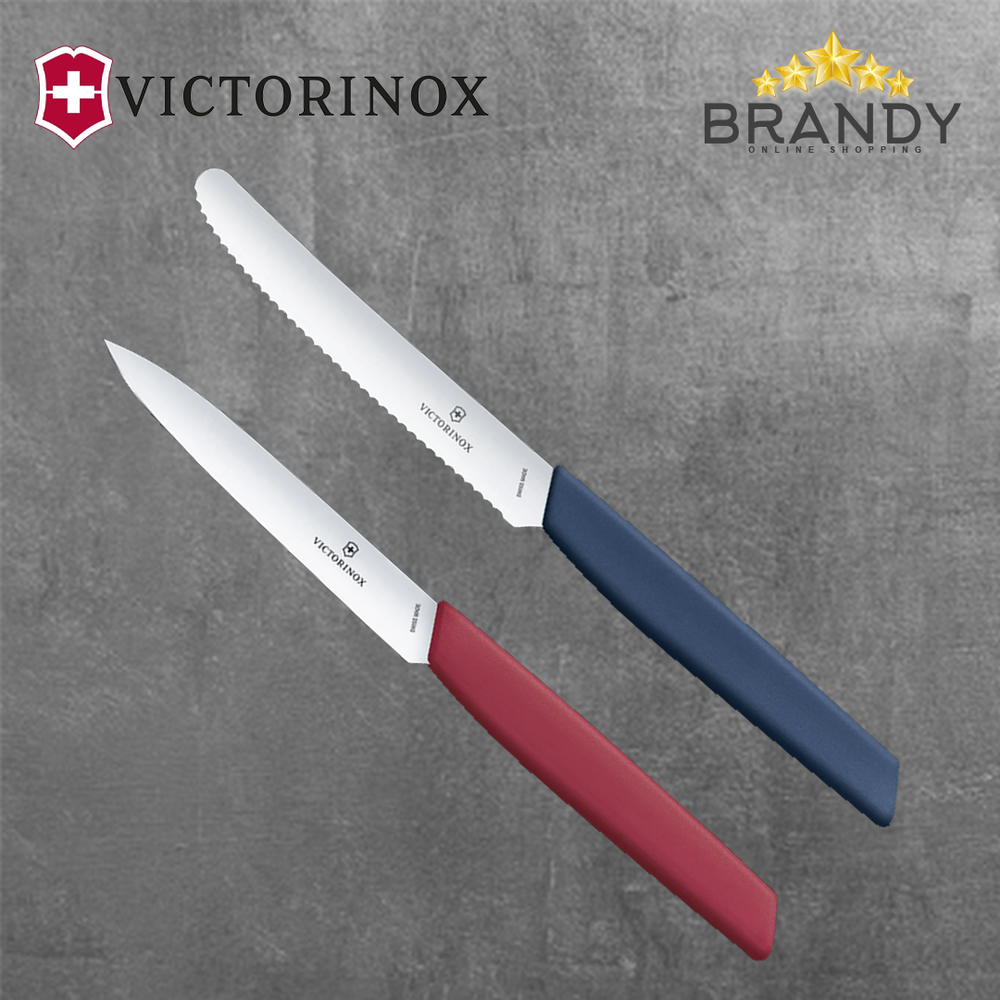 Knife Set 2pcs - Stainless Steel Blades, Paring and Tomato Knife, Ergonomic Handles