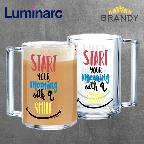 Happy Morning Set 2 Mugs 32cl Glass