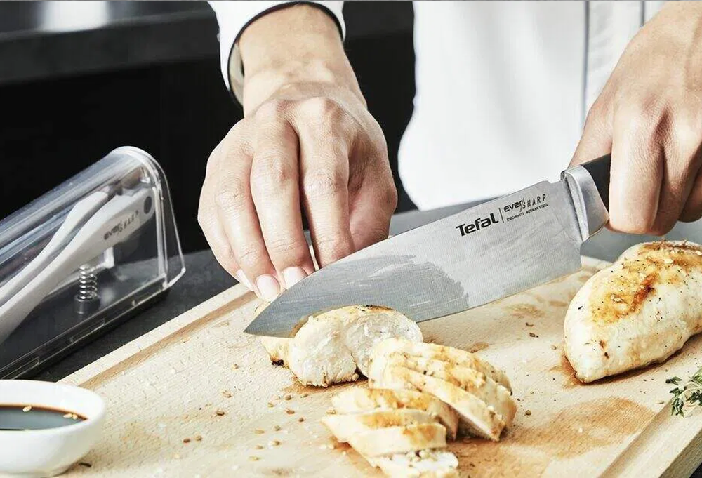 Comfort Chef Knife 16.5cm With Sharpener, Stainless Steel Blade, Ergonomic Handle
