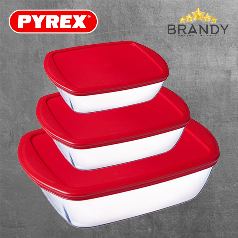 Cook & Store Set 3 Containers With Red Lid