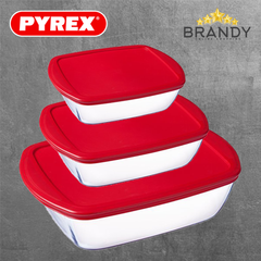 Cook & Store Set 3 Containers With Red Lid