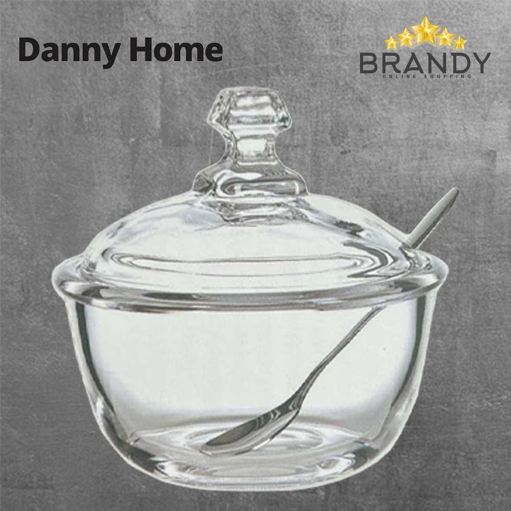 Danny Home Glass Sugar Bowl with Lid-1