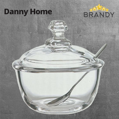 Danny Home Glass Sugar Bowl with Lid-1