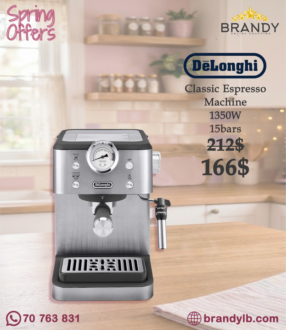 De'Longhi Classic Espresso Machine EM450.M 15-Bar Thermoblock Stainless Steel