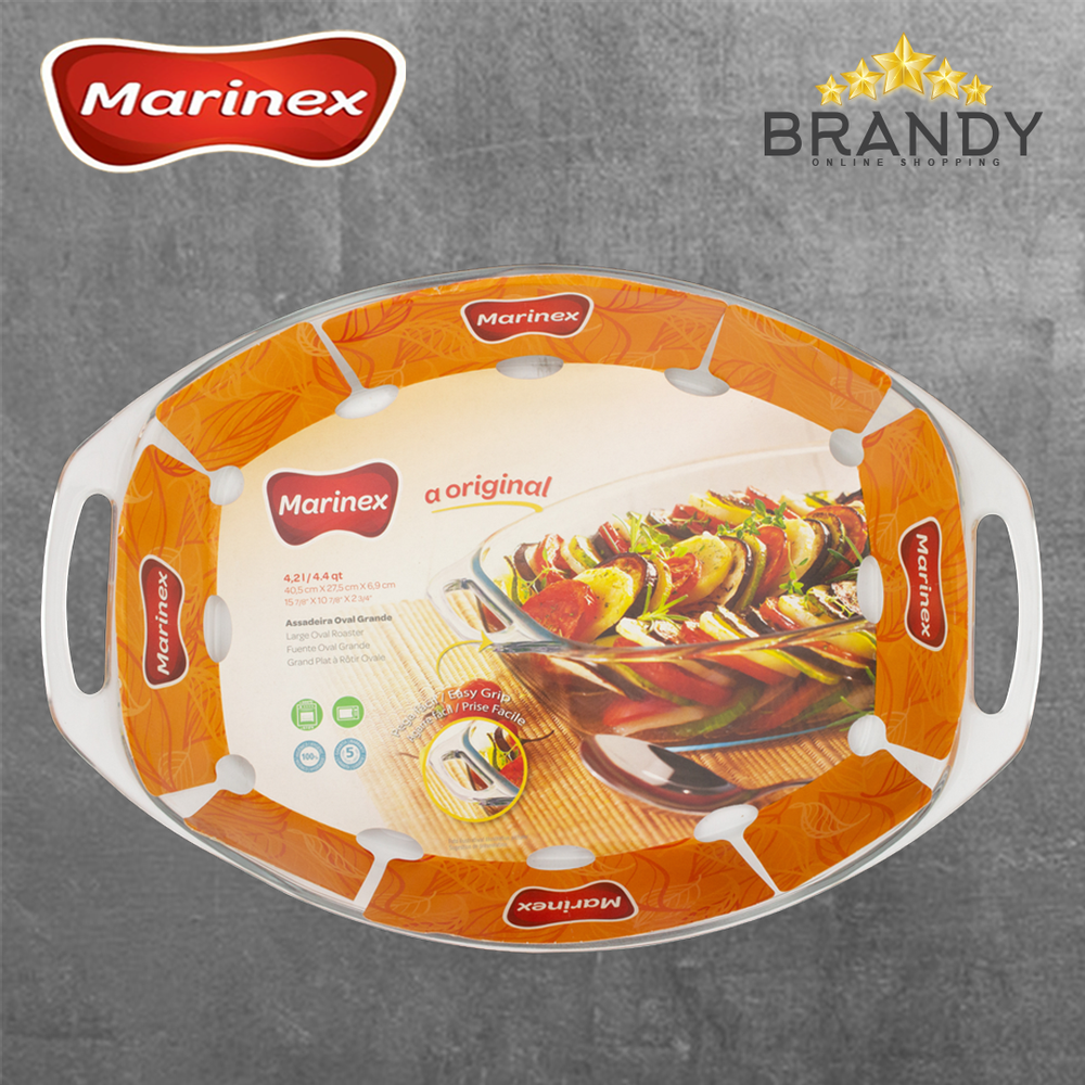 Oval Roaster 41x28cm Tempered Glass