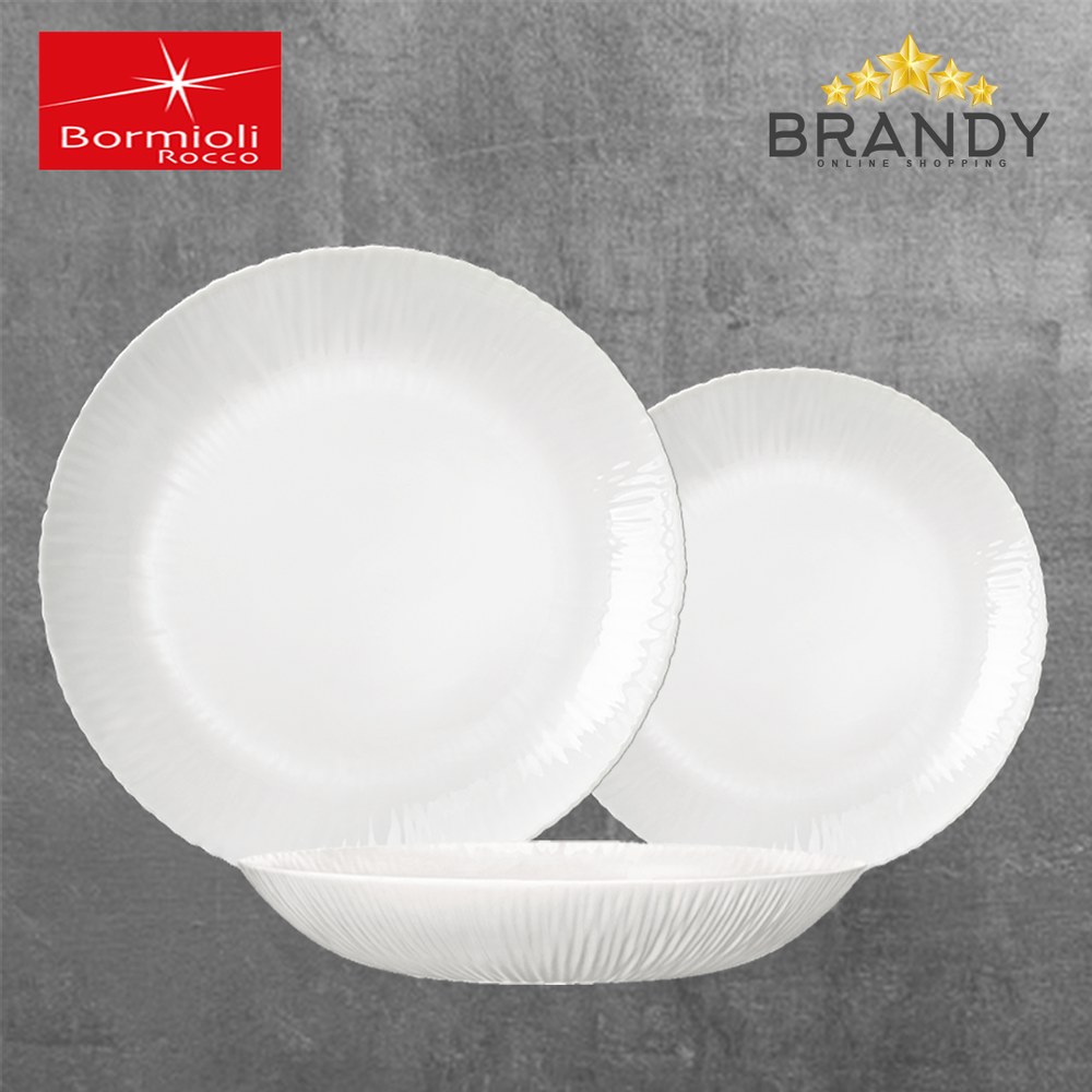 Coconut Dinner Set 18pcs Opal Glass Plates