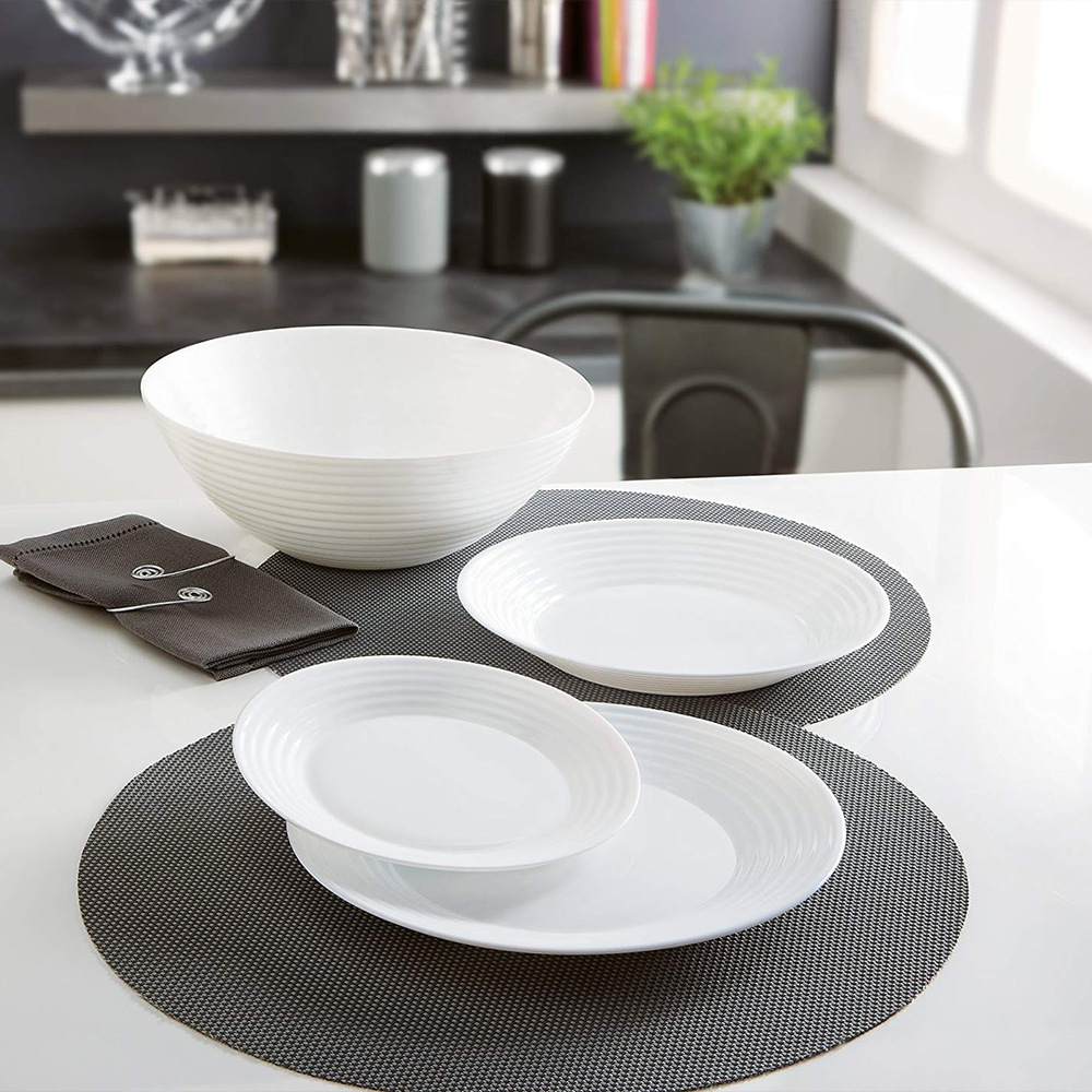 Harena White Dinner Set 18pcs - Opal Glass Tableware