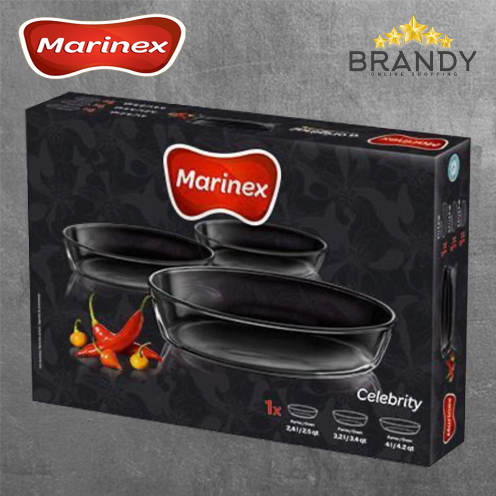 Set 3 Oval Roasters, Tempered Glass, Extreme Thermal Resistance