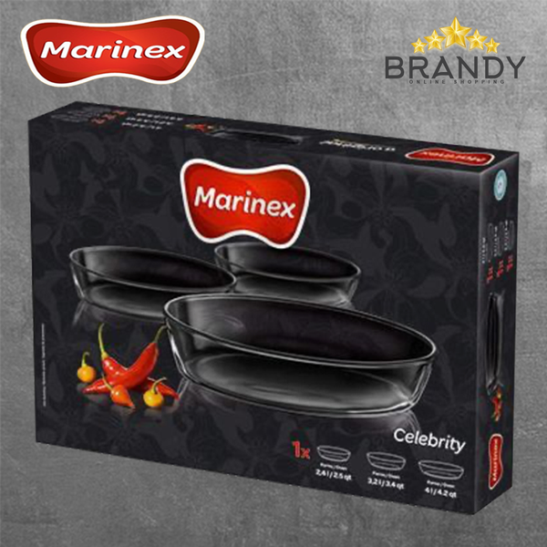 Set 3 Oval Roasters, Tempered Glass, Extreme Thermal Resistance