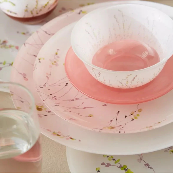 Trompette Dinner Set 46pcs Elegant Floral Glass Tableware Set