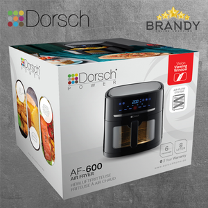 Air Fryer Digital XXL 8L AF600 with Glass Vision Window + Free Tefal Glove