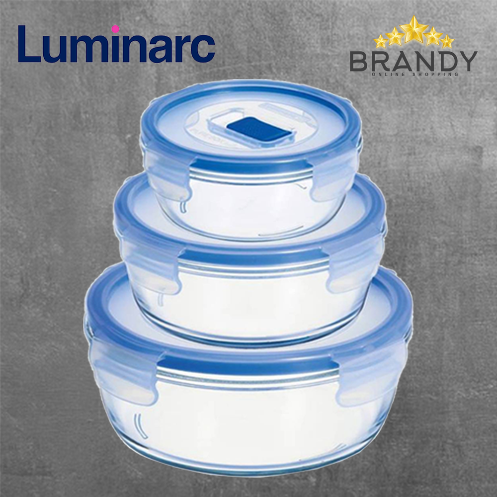 Pure Box Set 3 Round Food Containers Blue