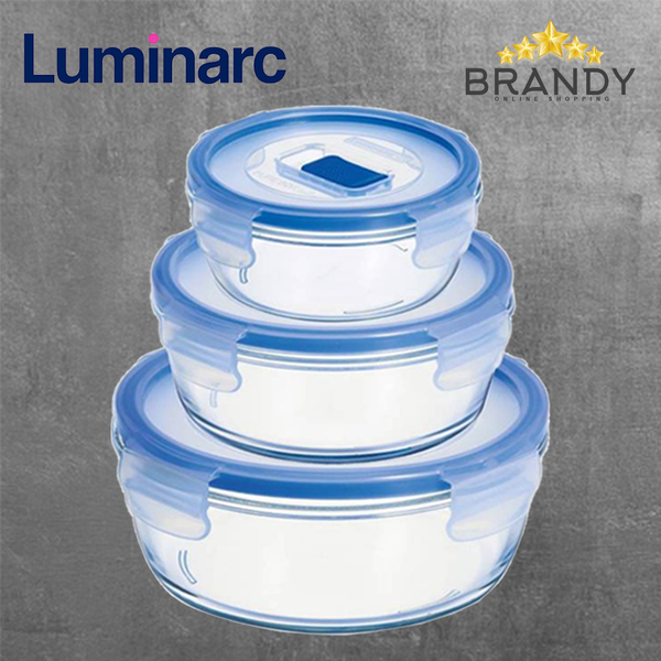 Pure Box Set 3 Round Food Containers Blue