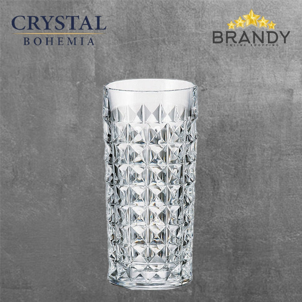 Diamond Long Cups Set 6pcs Crystal Glass 260ml