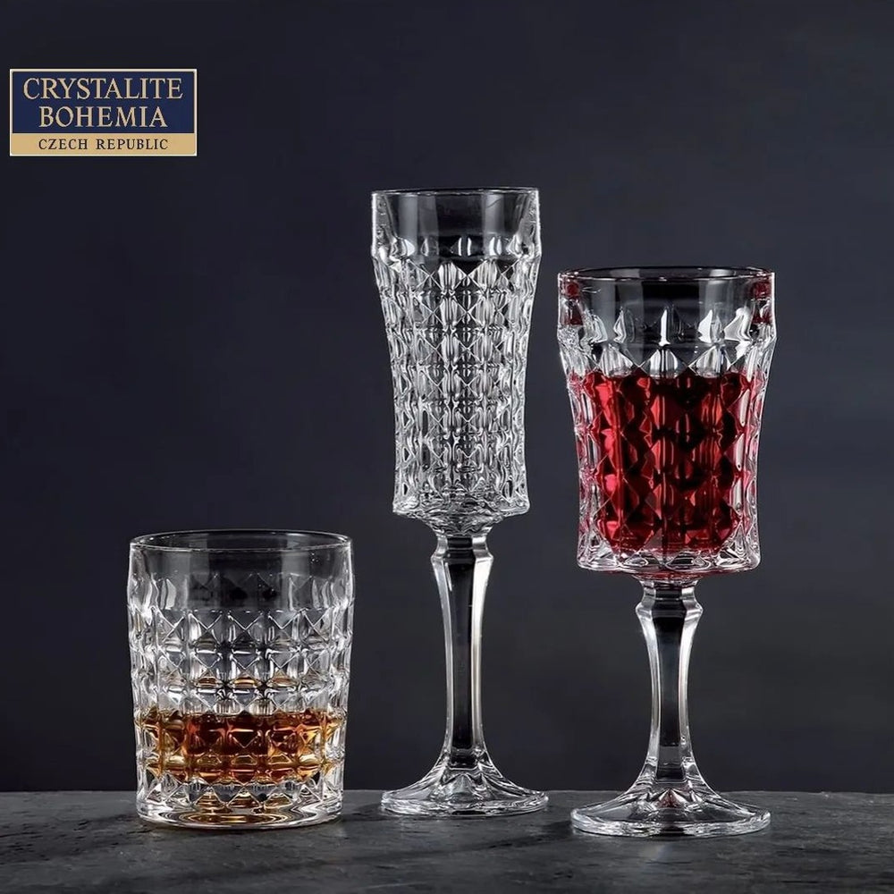 Diamond Short Cups Set 6pcs Crystal Glass 230ml