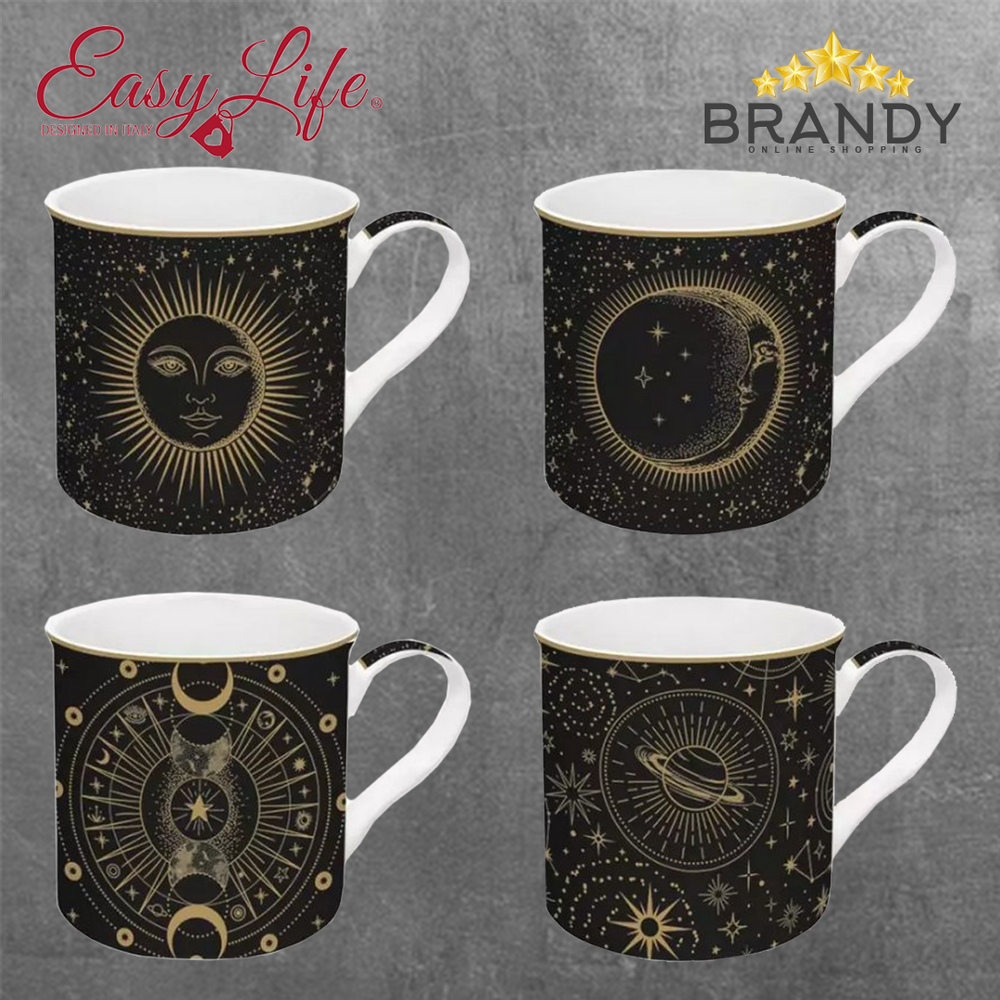 Celestial Mugs Set 4pcs Porcelain 300ml