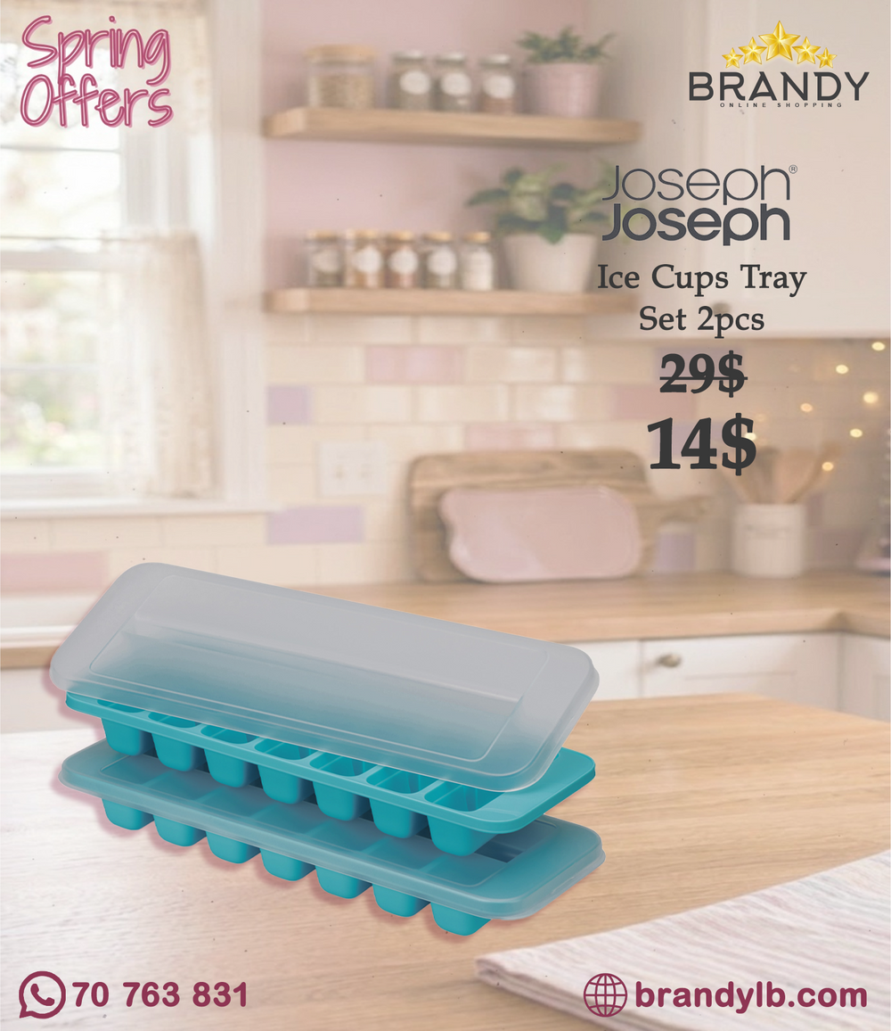 Joseph Joseph Flow Easy-Fill Ice Cube Trays Pack of 2 14 Cubes Blue