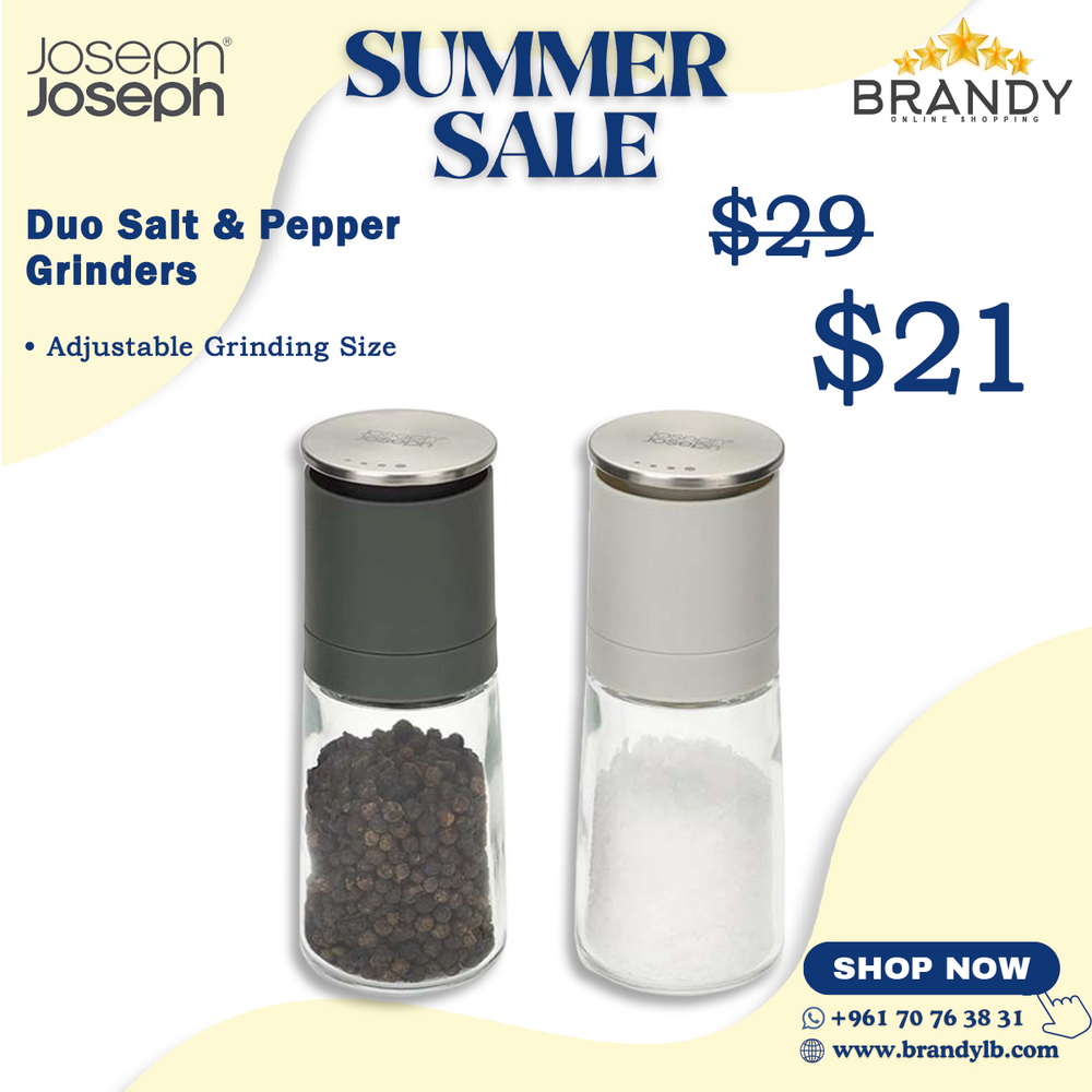 Duo Salt & Pepper Grinders with Adjustable Grinding Size