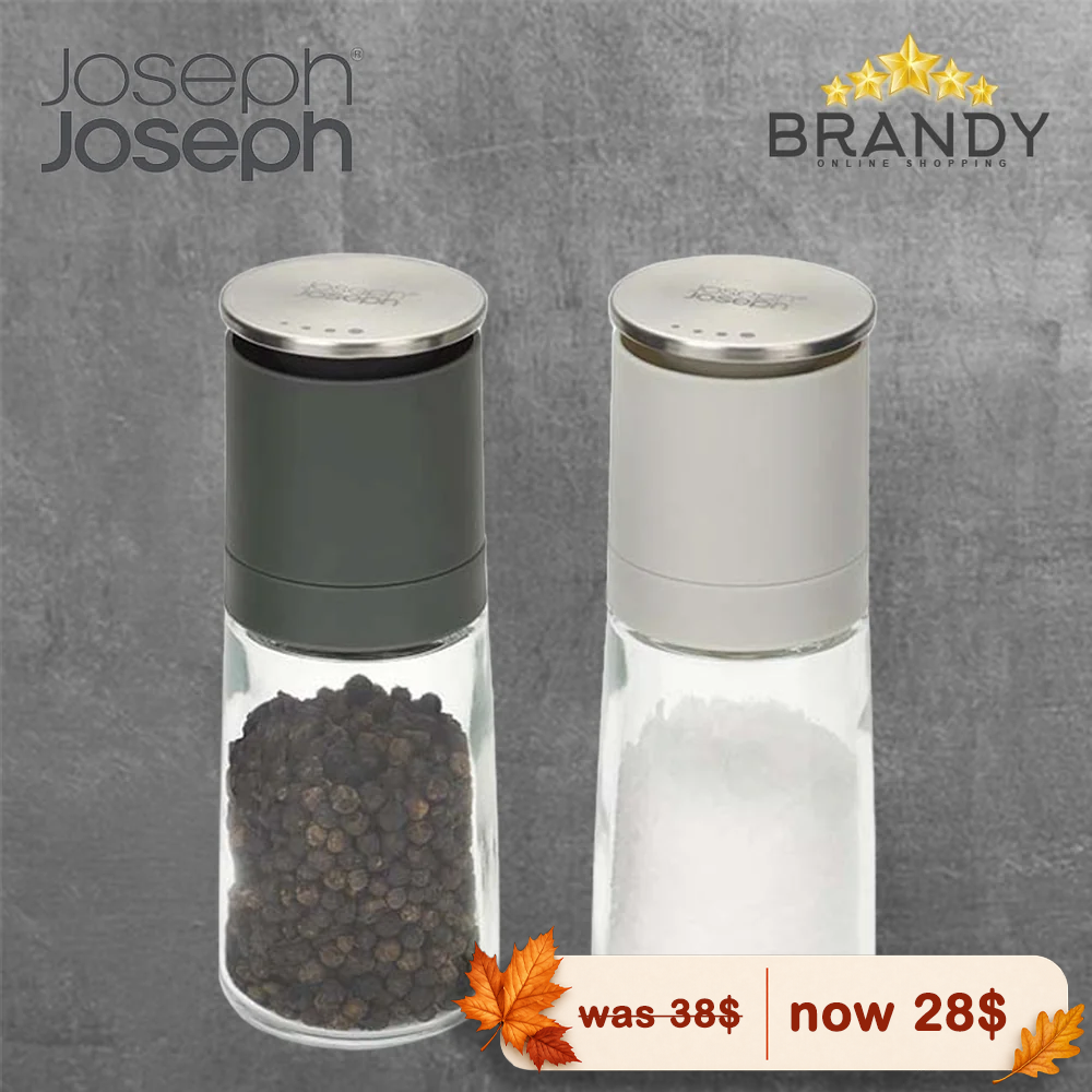 Joseph Joseph Milltop Salt & Pepper Mills 2pc Adjustable Ceramic
