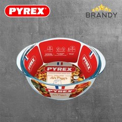 Pyrex Air Fryer Round Glass Roaster 20 cm (207B100) & 26 cm (208B100)