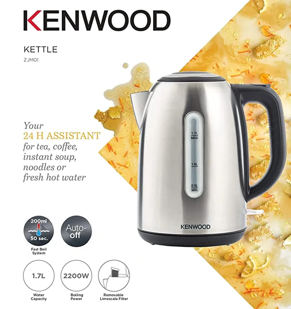 Kettle Silver ZJM01 with Auto Shut Off & Removable Filter