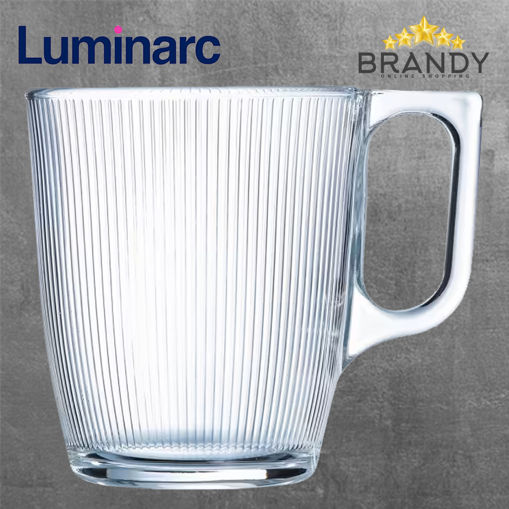 Stripy Set of 6 Glass Mugs 25cl