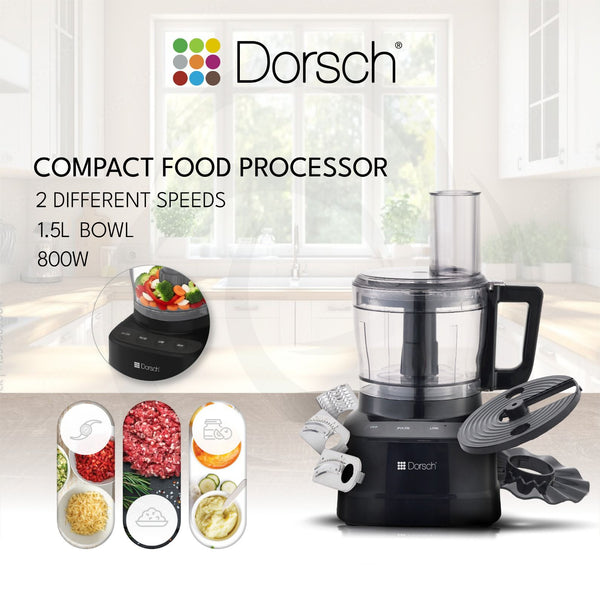 Dorsch Compact Food Processor DH-07215 1.5L 800W 2-Speed + Free Luminarc Oven Roaster