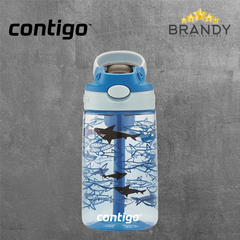 Contigo Easy Clean AUTOSPOUT Kids Water Bottle 420 ml Blue Sharks