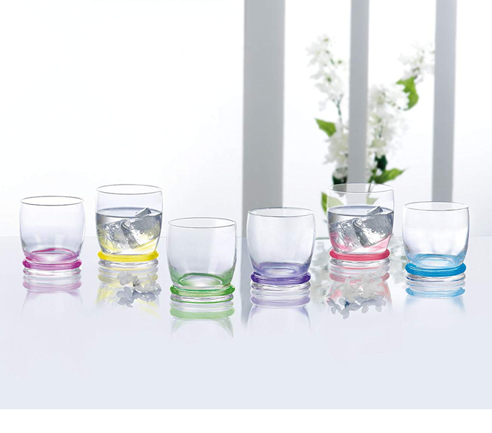 Cortina Colored Short Cups Set 6pcs, 31cl Glass Drinkware