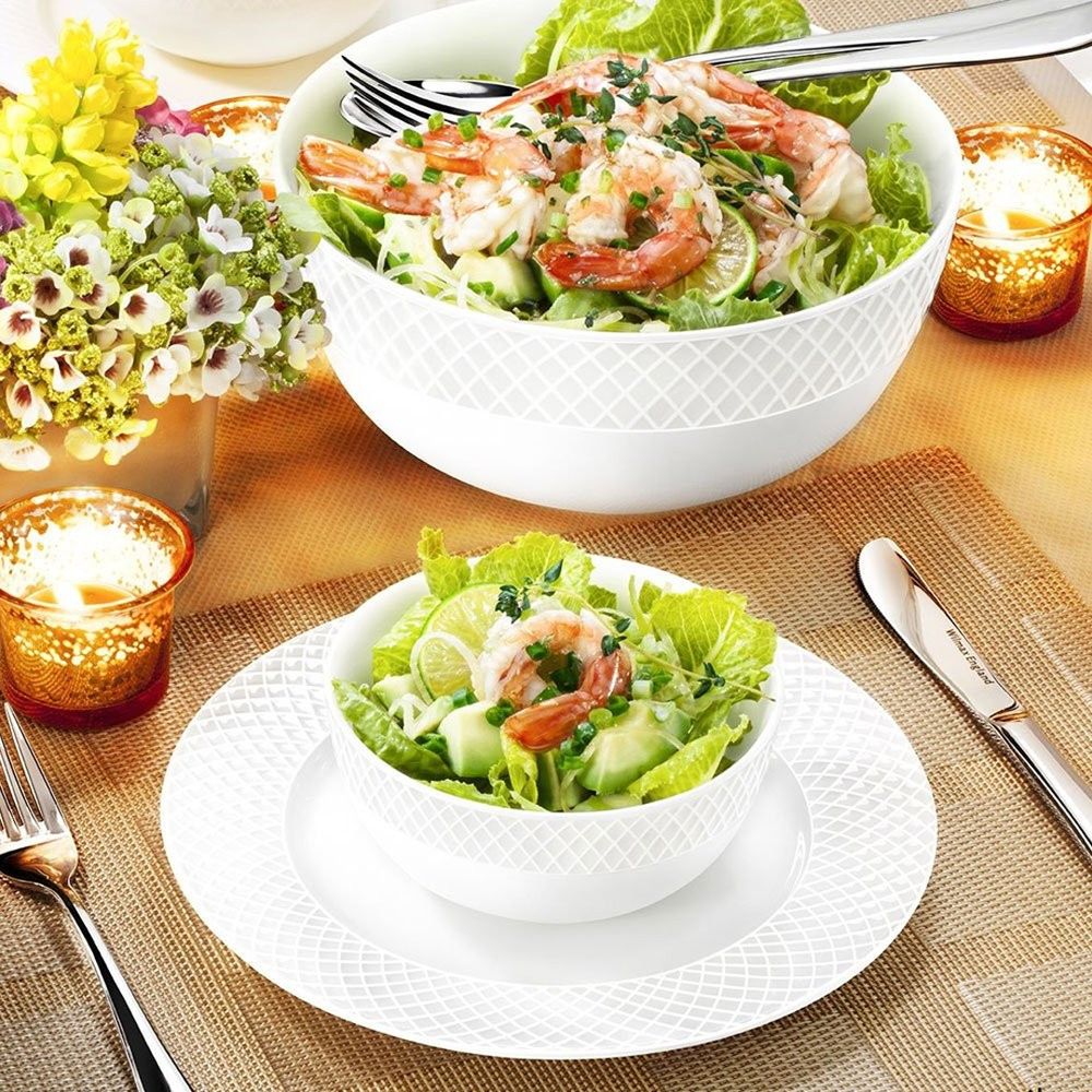 Julia Salad Bowl Set with 6 Small Porcelain Bowls