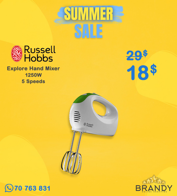 Russell Hobbs Explore 22230-56 Hand Mixer 125W 5-Speed Grey White