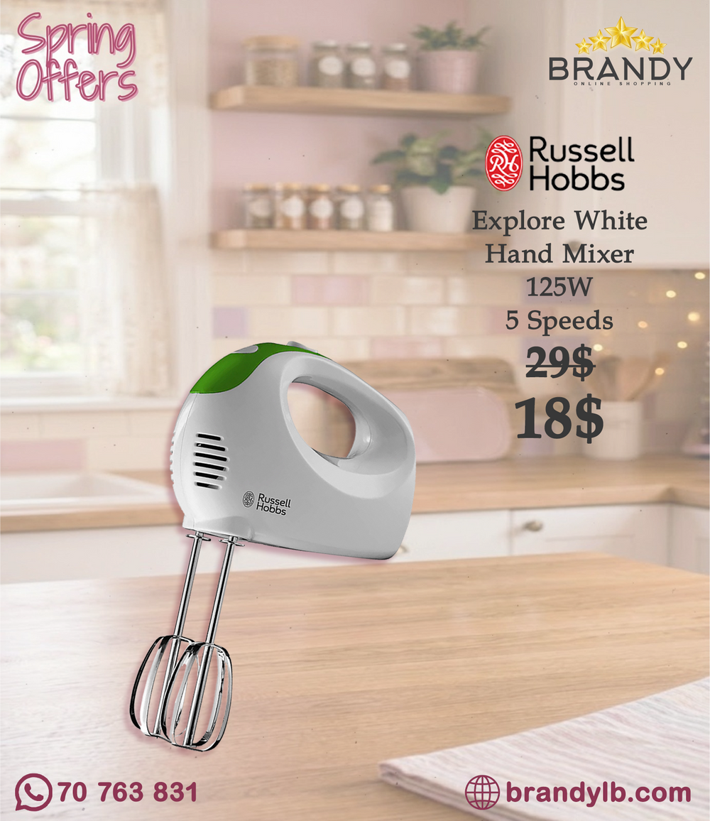 Russell Hobbs Explore 22230-56 Hand Mixer 125W 5-Speed Grey White