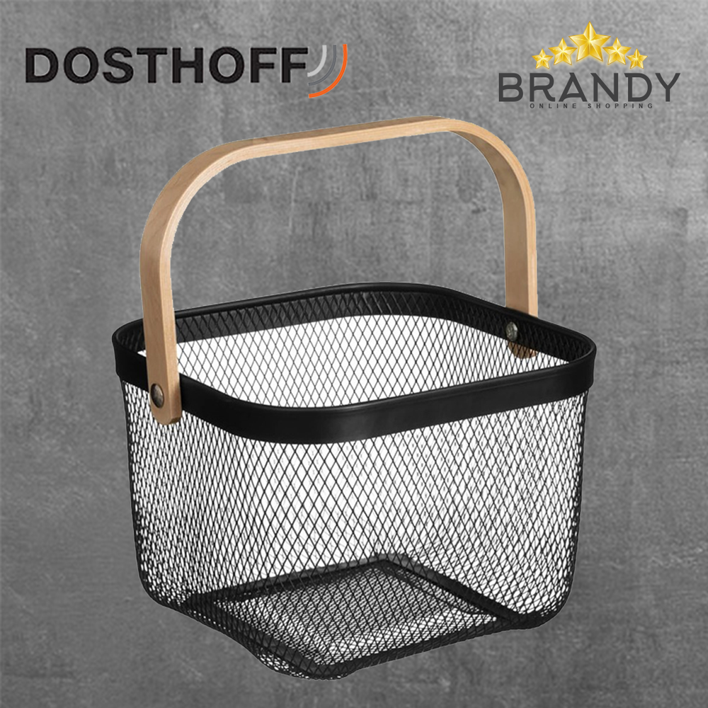 Iron Grid Basket With Handle