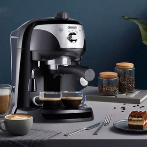 Espresso Maker Black EC221B 15-Bar Pressure Manual Milk Frother Coffee Machine