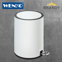 Wenko Monza 3L Pedal Bin Bathroom Bin White Matte Easy-Close
