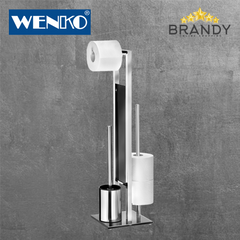 Wenko Rivalta Freestanding Toilet Brush & Roll Holder 3-in-1