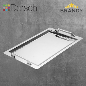 Luxe Stainless Steel Serving Tray Gold or Silver Sleek Rectangular Serveware