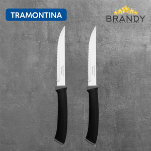 Tramontina Felice Set 2 Steak Knives Black Serrated Blades