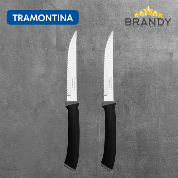 Tramontina Felice Set 2 Steak Knives Black Serrated Blades