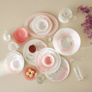 Trompette Dinner Set 46pcs Elegant Floral Glass Tableware Set