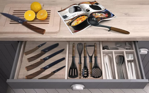 Forest Set 4 Kitchen Tools Nylon Utensils with Wood-Effect Handles