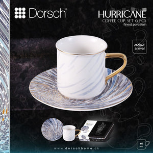 Hurricane Coffee Cups Set 6pcs, Porcelain, 90ml