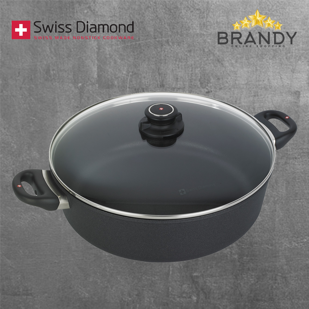 Diamond Low Casserole with Non-Stick Coating