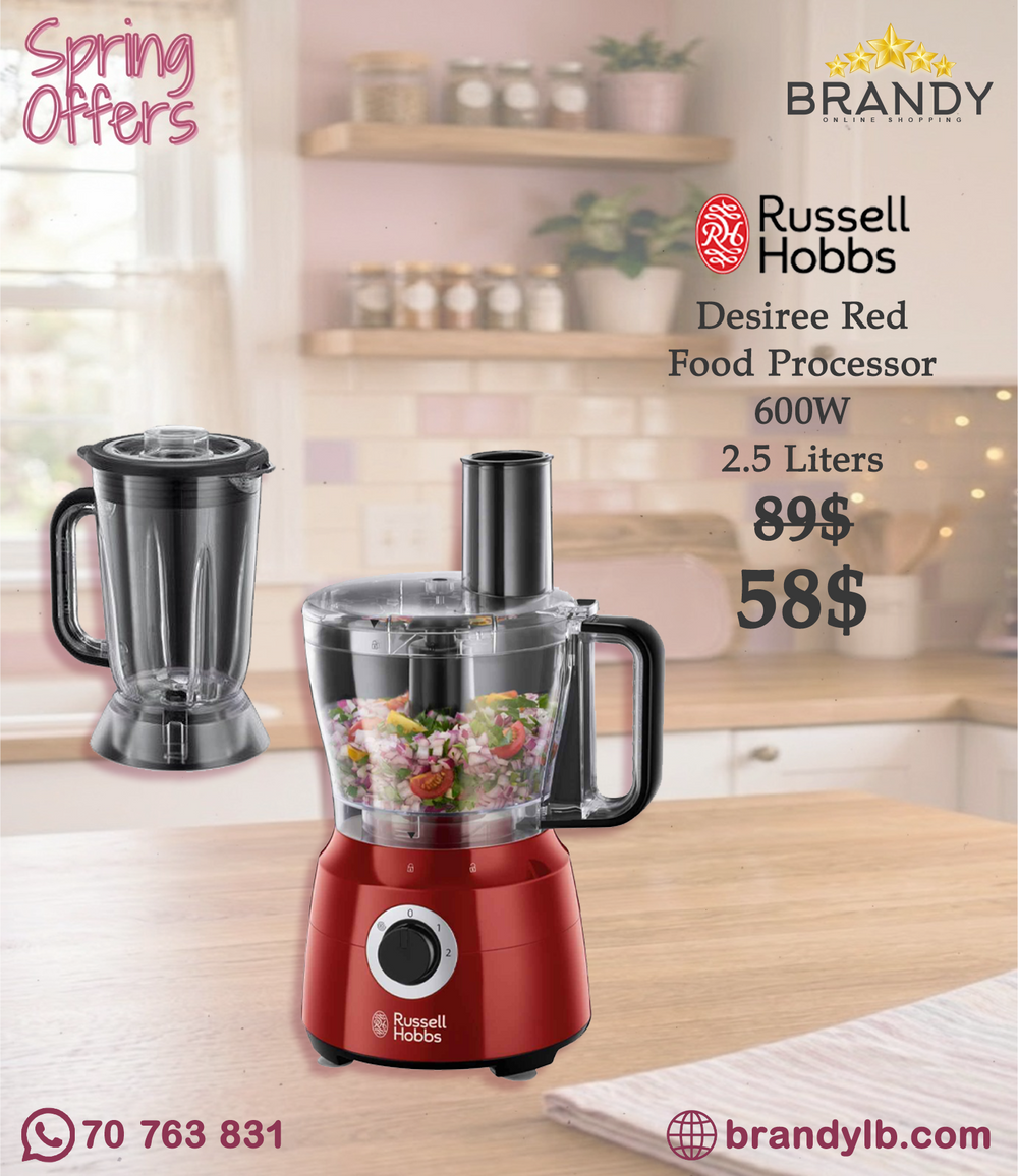 Russell Hobbs Desire 24730-56 Food Processor 600W 2.5L Red/Black