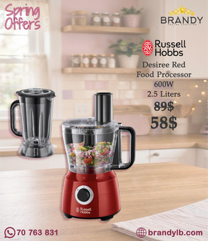 Russell Hobbs Desire 24730-56 Food Processor 600W 2.5L Red/Black